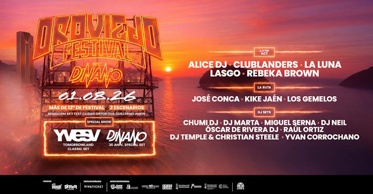 Oro Viejo Festival by DJ Nano aterriza en Benidorm el 1 de agosto con 12 horas de música y 20 artistas en dos escenarios